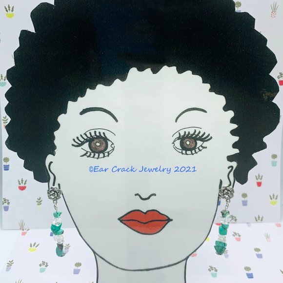 Hand Crafted - Flower Drop Beaded Dangles - Picture 3 of 6